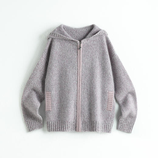 PALUOPO/PL 100%山羊绒 连帽拉链童装ET21335R-B/约重345g 红色帕罗 商品图0