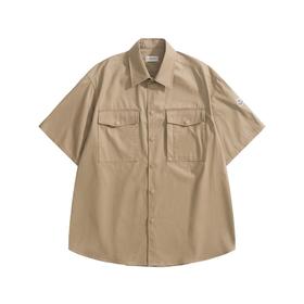 男款棉质华达呢短袖衬衫zh018