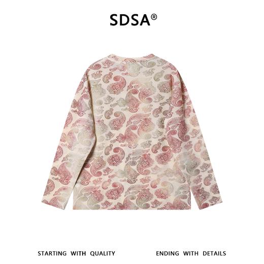 SDSA男装2026新款高贵轻奢潮牌百搭腰果花卉圆领长袖T恤时尚上衣 商品图5