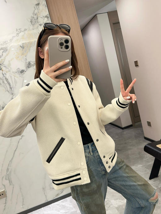 YS*原单Teddy撞色拼皮羊毛棒球服官网同步 商品图5