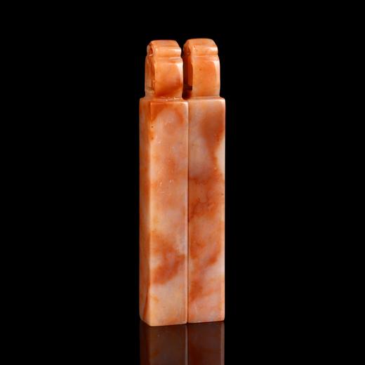 孤品17741老挝石博古钮章对章婚庆书画组合章结婚礼品一对-1.2*1.2*9.0cm 商品图1