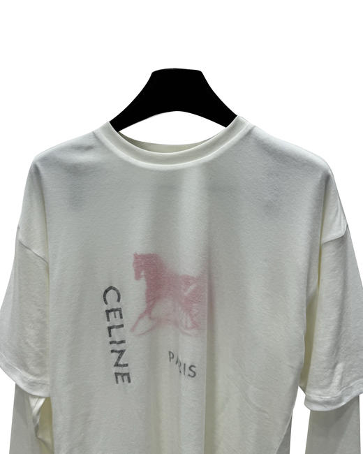 女款马年棉质双层假两件长袖T恤ba008 商品图2