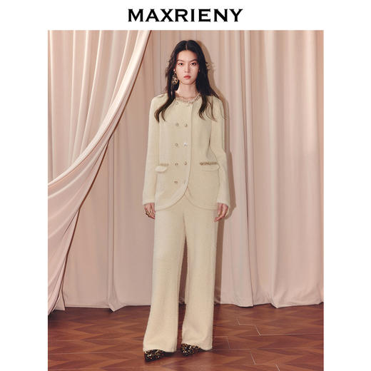 MAXRIEN【商场同款】2025冬长裤针织女秋冬高腰阔腿裤(货号:MF86TR509) 商品图1