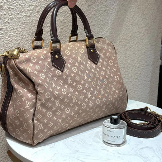 Lv sp30 丹宁老花 帆布 粉杏色 枕头包 商品图0