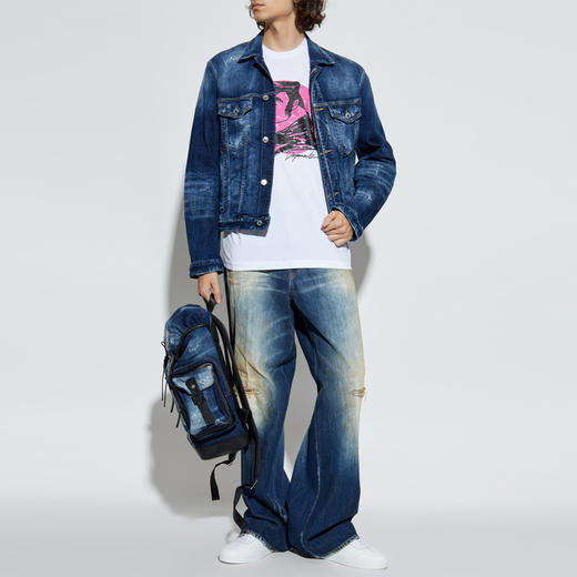 DSQUARED2 男士字母徽标刺绣做旧休闲牛仔裤 蓝色 S71LB1651 D30011 470 商品图4