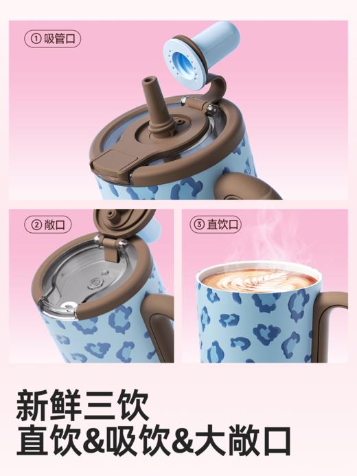 bablov保温杯女生陶瓷覆膜内胆高颜值桌面吸管水杯大容量咖啡杯子 商品图1