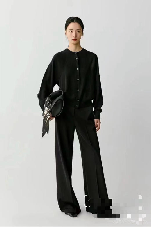 22-2新货直接秒杀 渠道货 小禾 肌理感针织 纯羊绒 黑色针织开衫 商品图6