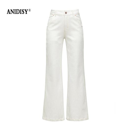 2026春装时尚高腰拉链四面弹宽松微喇牛仔裤 商品图4