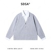 56002SDSA男装2026新款高贵轻奢韩版时尚拼接撞色假两件翻领卫衣百搭 商品缩略图5