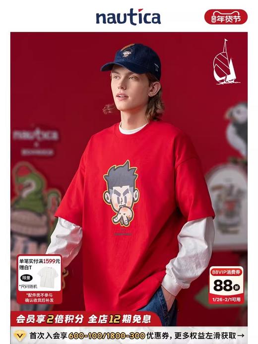 复古大印花tee，面料是真的棒。街头美式圆领正肩宽松t恤E013188 商品图6