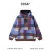 SDSA秋冬新款痞帅男装时尚撞色格子设计半拉链立领连帽卫衣高级感 商品缩略图0