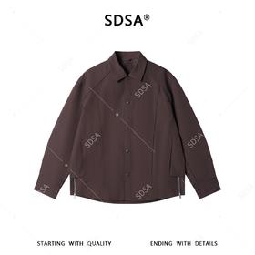SDSA男士春夏新款痞帅男装复古设计感拼接按扣翻领夹克外套百搭
