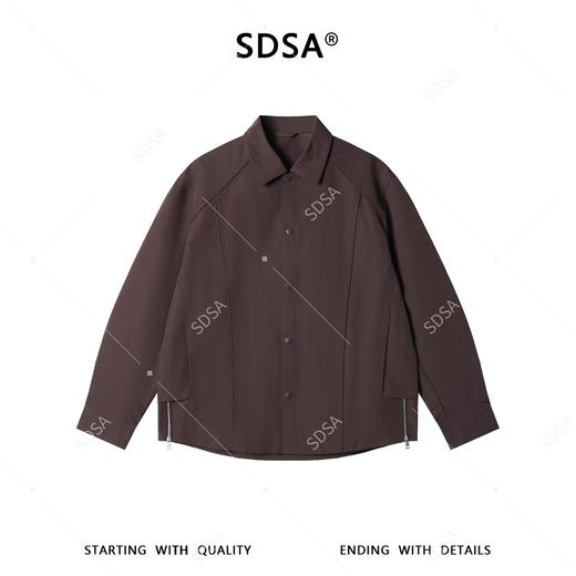 SDSA男士春夏新款痞帅男装复古设计感拼接按扣翻领夹克外套百搭 商品图0