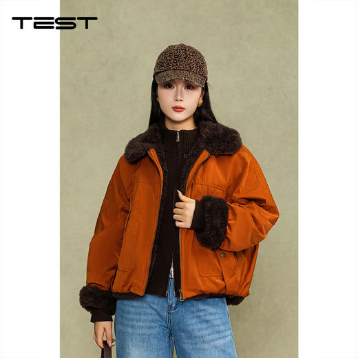 冬上新宽松焦糖色慵懒风冬季保暖羽绒服2254154 商品图0