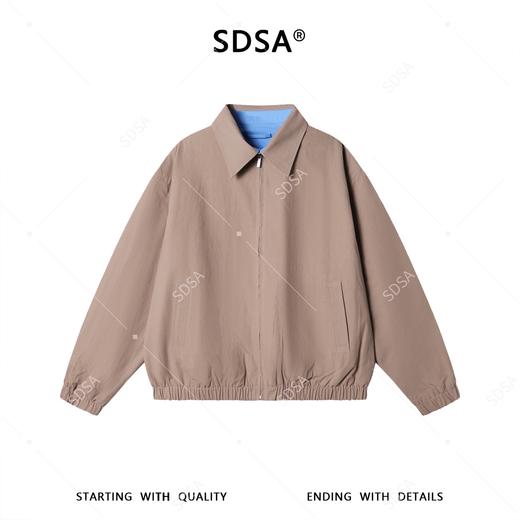 SDSA男士春夏新款痞帅男装老钱风商务百搭拉链翻领夹克外套宽松 商品图1