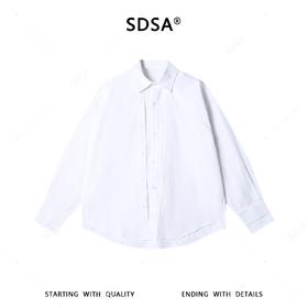 SDSA男士春夏新款痞帅男装老钱风肌理纹假两件衬衫百搭时尚衬衣