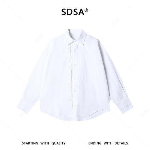 SDSA男士春夏新款痞帅男装老钱风肌理纹假两件衬衫百搭时尚衬衣 商品图0