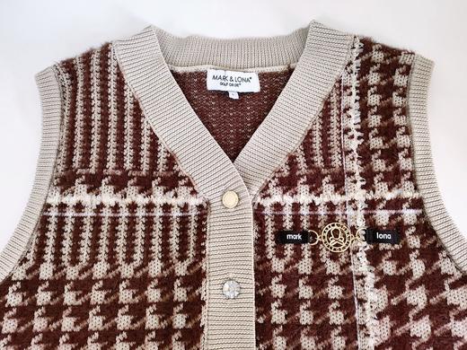 M&L早春新款女士格纹针织背心来啦！渠道高品质❗️美炸天！这款真的闭眼入吧，既现代又中古感！！！上身非常复古时髦运动系大小姐！复古时髦的极致范！！！ 商品图5