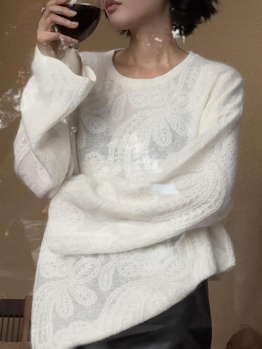 一路繁花重工提花毛衫进口织机独特浮雕提花 商品图6