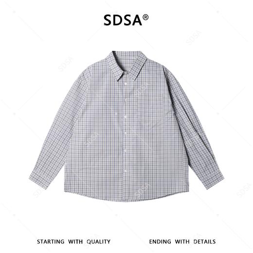 265009SDSA男士春夏新款痞帅男装韩版经典撞色格纹格子长袖衬衫百搭时尚 商品图1