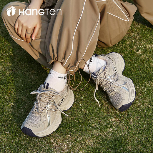 HANGTEN欢腾2026春季新款女士百搭时尚休闲厚底增高老爹鞋W5279902DD 商品图4