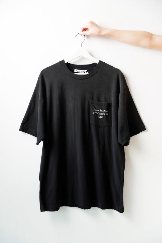 字母口袋tee，水洗做旧工艺。Oversize宽松基础款情侣t恤E013158 商品图12