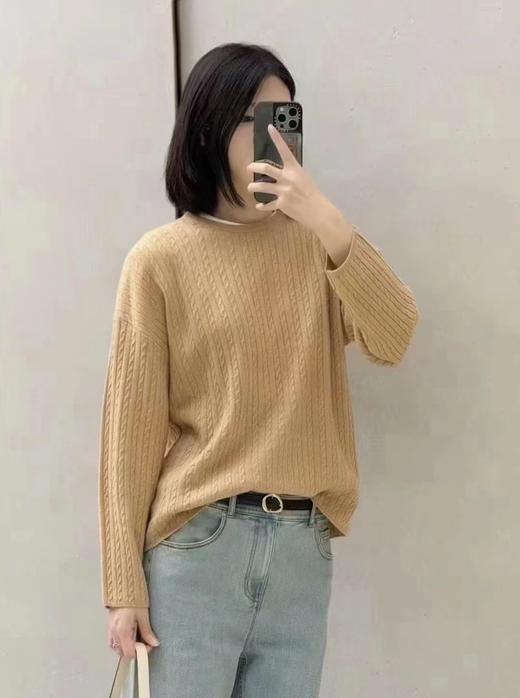 22-1新货直接秒杀 渠道货 小禾女士绞花圆领羊绒衫 商品图7