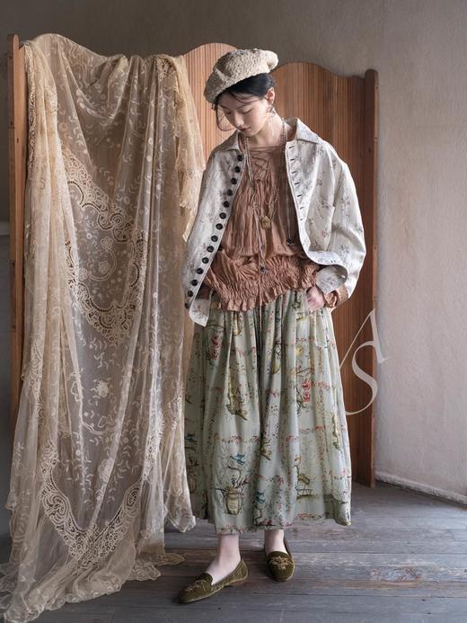 John Alexander Skelton 26SS 灰瓷白花束真丝提花夹克 商品图2