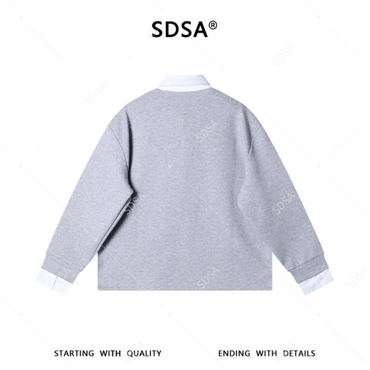 56002SDSA男装2026新款高贵轻奢韩版时尚拼接撞色假两件翻领卫衣百搭 商品图4