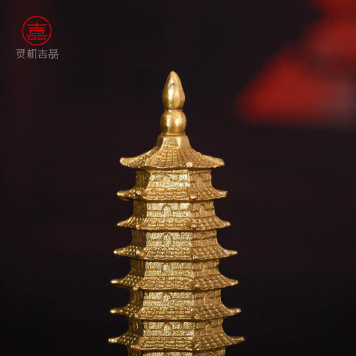 【祈愿吉品】龟宝塔摆件9层吉祥物文昌铜职场办公室书房 商品图1