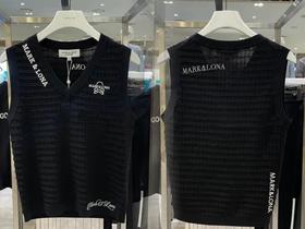 M&L家春夏新款薄款女士针织v领背心上衣来啦！🇰🇷渠道高品质❗这款的织花是用进口专机来做的！！密三针这个织法！普通机器做不了！一台上百万的机器！可想而知！小作坊没这个实力！