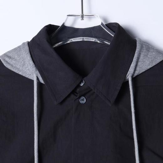 C7009SDSA男士春夏新款痞帅男装时尚潮牌撞色拼接连帽衬衫百搭宽松衬衣 商品图2