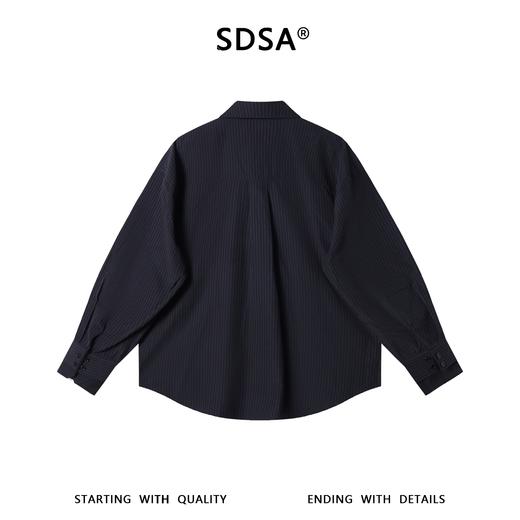 SDSA男士春夏新款痞帅男装老钱风肌理纹假两件衬衫百搭时尚衬衣 商品图4