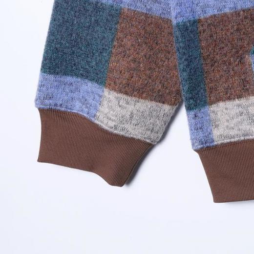 SDSA秋冬新款痞帅男装时尚撞色格子设计半拉链立领连帽卫衣高级感 商品图3