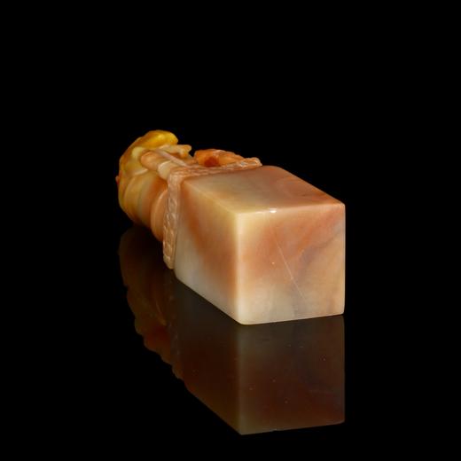 孤品17724老挝桃花冻石一鸣惊人节节高方章落款章礼品印章-2.2*2.2*10.2cm 商品图4