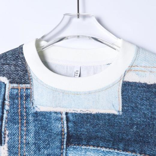 26T46SDSA男装2026新款高贵轻奢百搭时尚不规则格子圆领长袖T恤宽松潮 商品图3