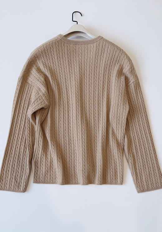 22-1新货直接秒杀 渠道货 小禾女士绞花圆领羊绒衫 商品图11