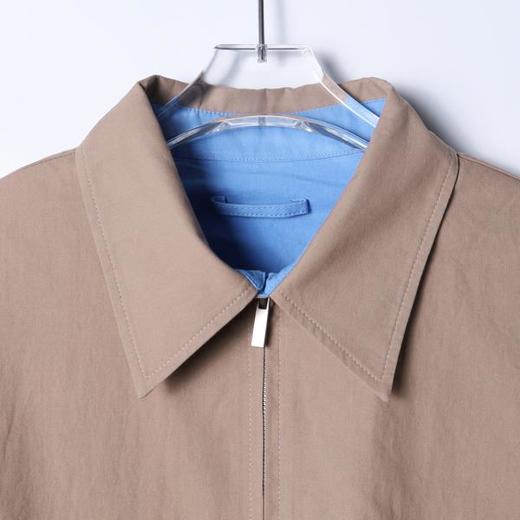 SDSA男士春夏新款痞帅男装老钱风商务百搭拉链翻领夹克外套宽松 商品图3