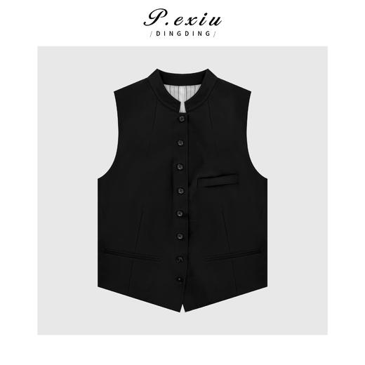 04-2潘依绣丁丁宠粉小众设计立体剪裁撞色西装马甲Q1542 商品图0