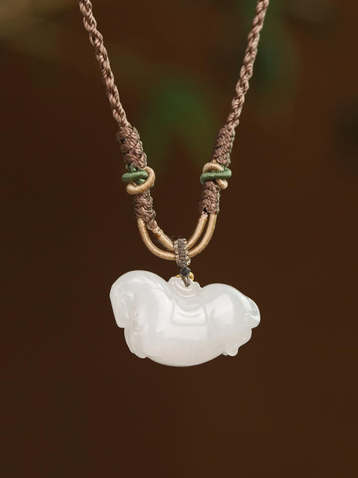 本命年新中式和田玉生肖马吊坠 马上有钱玉坠 商品图5