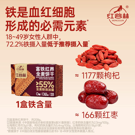 红谷林无糖红稗富铁红养全麦饼干谷物孕产妇儿童代餐饱腹含铁小零食 商品图4