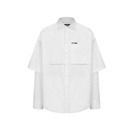 DSQUARED2 男士字母徽标印花棉质长袖衬衫 白色 S74DM0947 S36275 100 商品图0