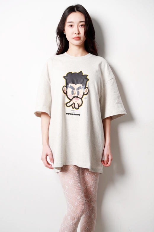 复古大印花tee，面料是真的棒。街头美式圆领正肩宽松t恤E013188 商品图13