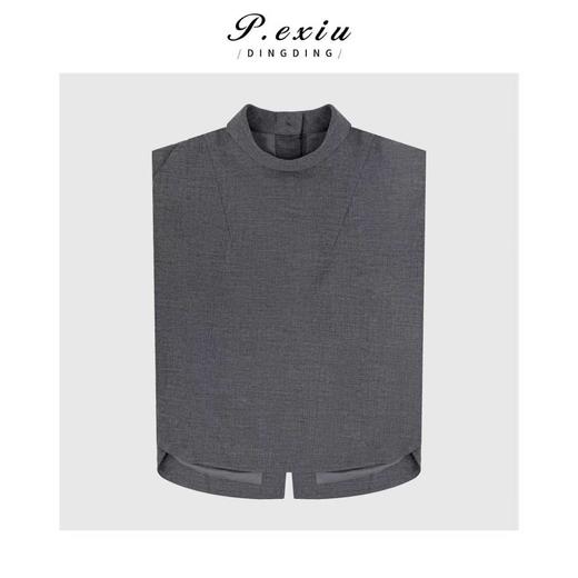 04-2潘依绣丁丁宠粉高级感通勤后排扣立领无袖马甲Q32644 商品图0