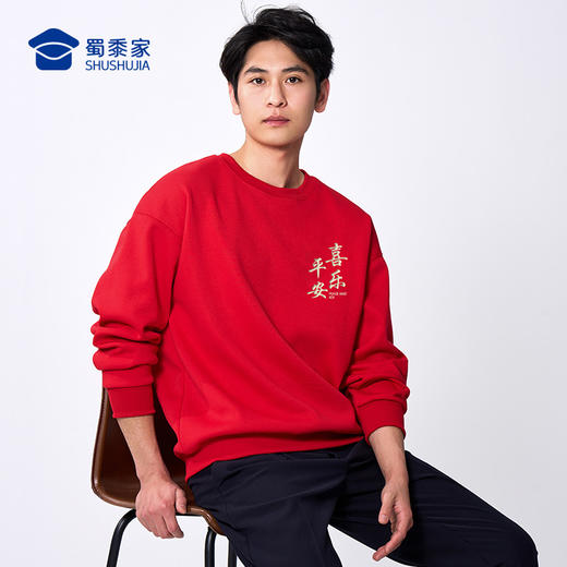 【马年新年加绒亲子卫衣】2026过年贺岁亲子装 本命年红色长袖T恤休闲保暖打底上衣VT601 商品图5