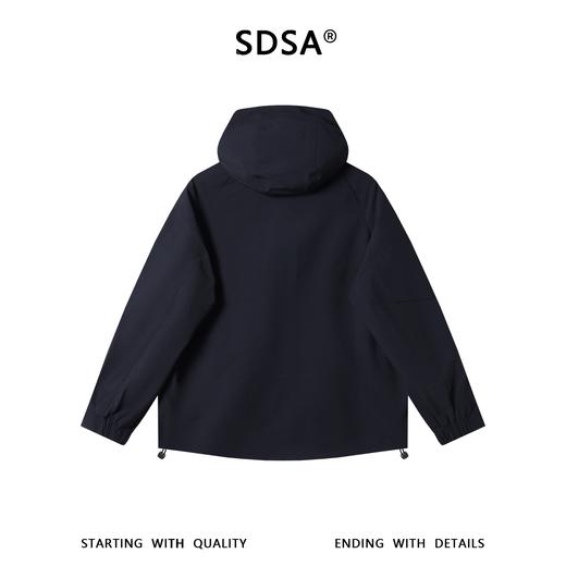 SDSA男士春夏新款痞帅男装简约时尚铆钉纯色立领连帽夹克外套百搭 商品图4