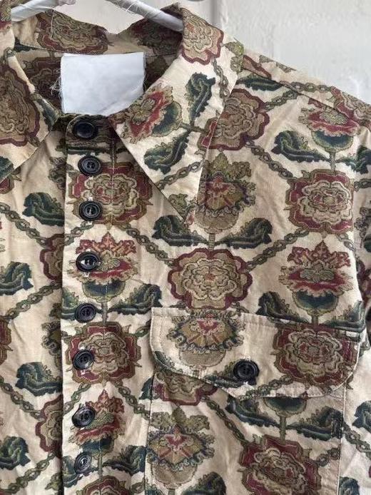 John Alexander Skelton 26SS 缠枝花卉手工织印棉长袖衬衫 商品图2