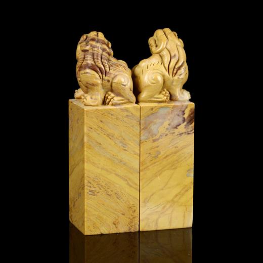 孤品17739木纹石貔貅钮对章情侣对章书画组合章姓名章闲章一对-2.5*2.5*8.8cm 商品图2