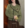 鹿向南「温柔冬时」设计感大翻领慵懒复古绿色毛衣女秋冬针织上衣 商品缩略图1