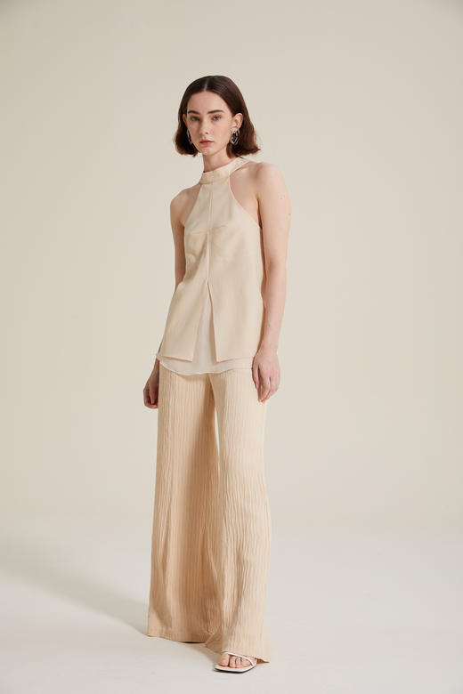 肌理感垂坠阔腿裤 商品图0